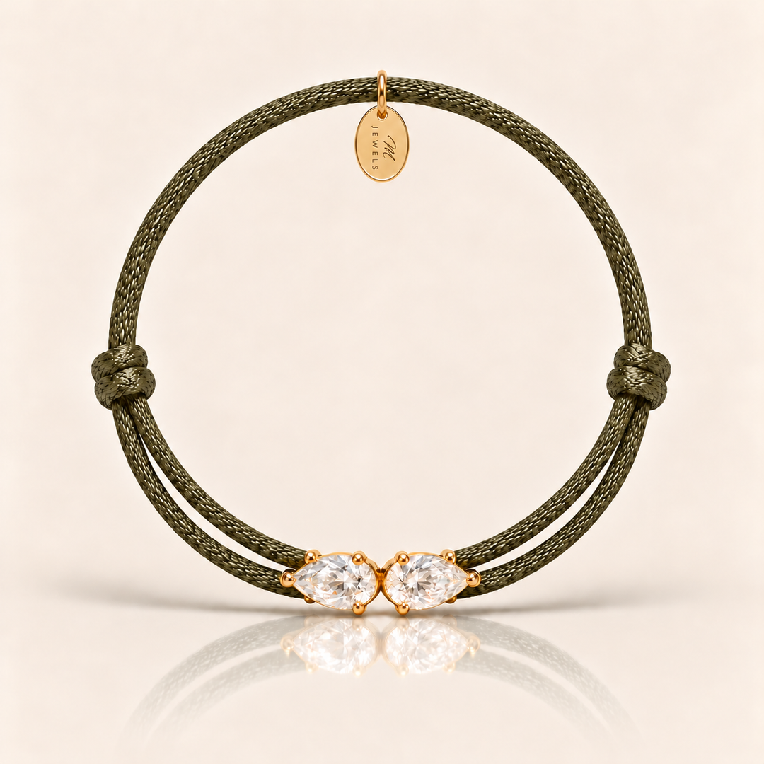 Satin Tears Bracelet – Khaki