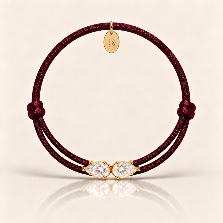 Satin Tears Bracelet – Burgundy