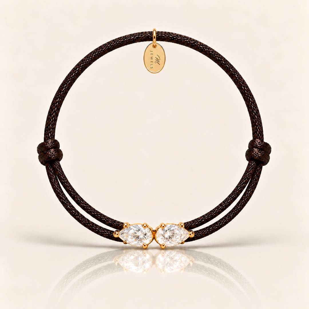 Satin Tears Bracelet – Hnědá