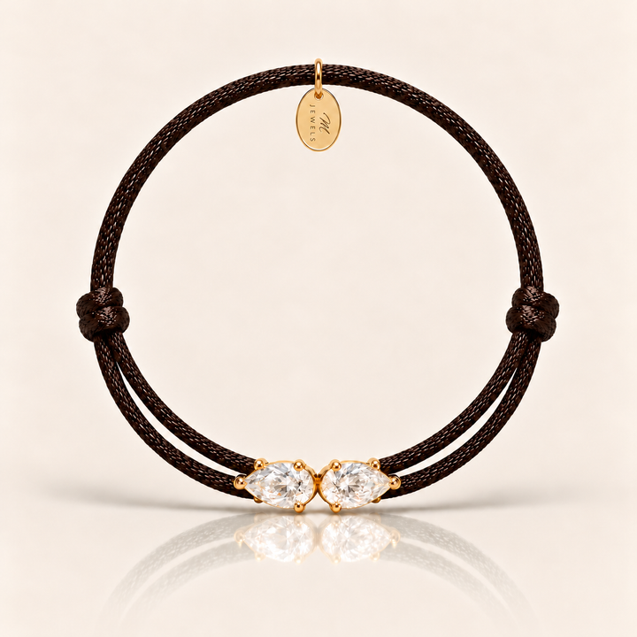 Satin Tears Bracelet – Hnědá