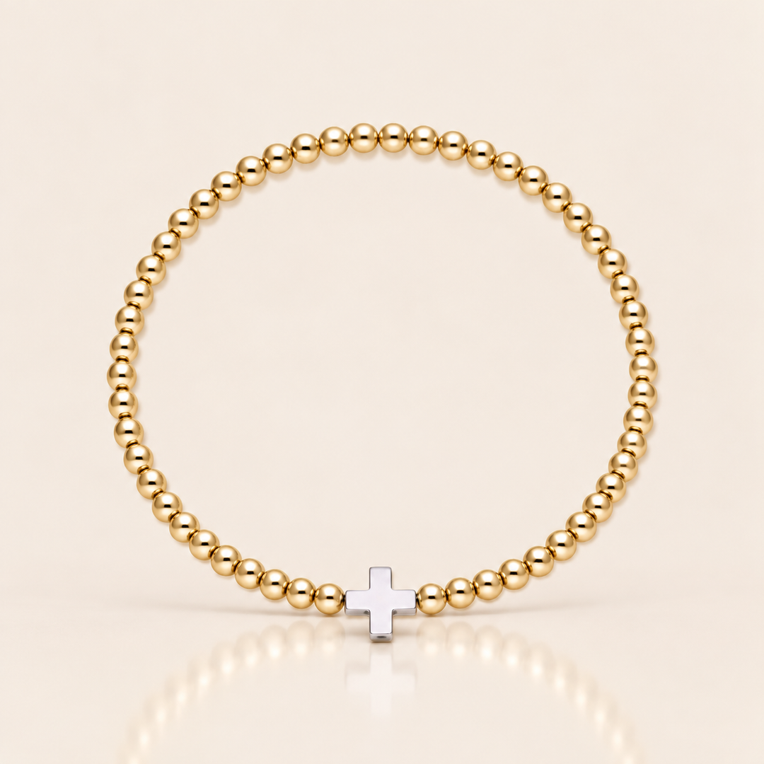 TWO TONE CROSS BRACELET – produktová fotografie