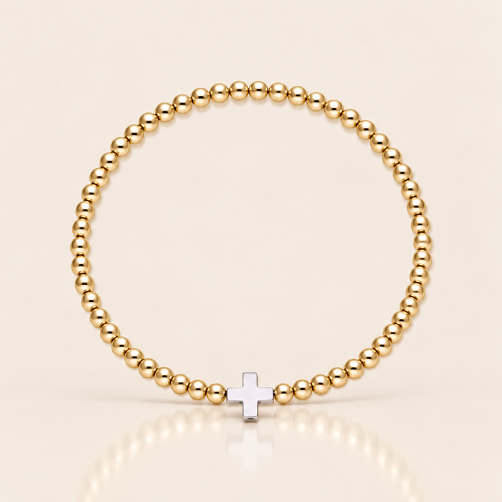 TWO TONE CROSS BRACELET – produktová fotografie