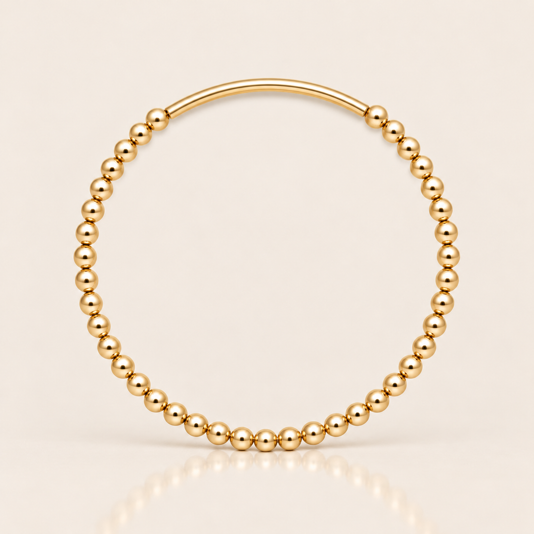 TUBE BALL BRACELET – 15 cm / 2,5 mm / Zlatá