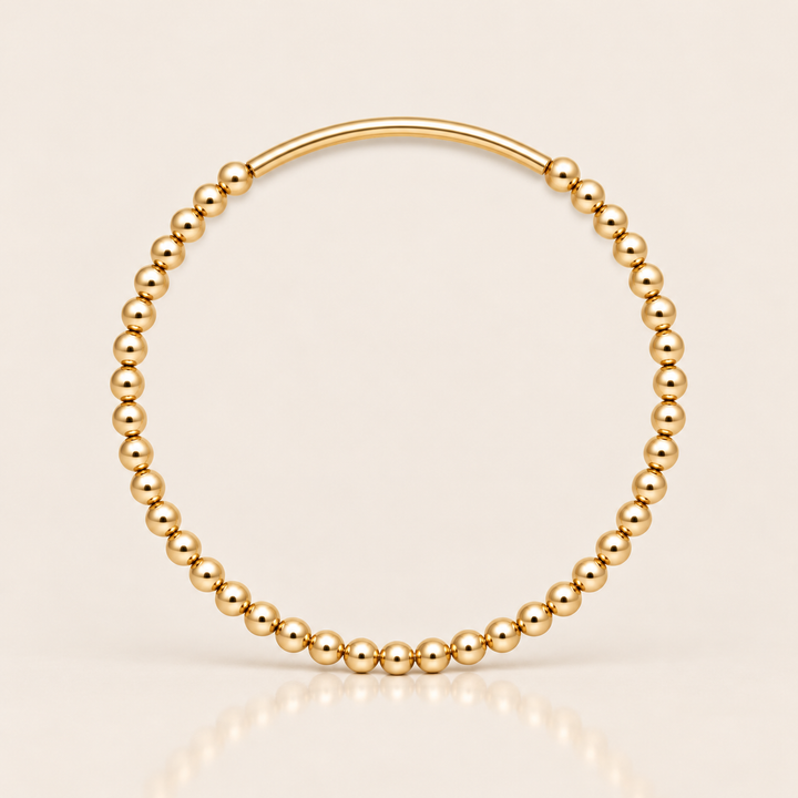 TUBE BALL BRACELET – 15 cm / 2,5 mm / Zlatá
