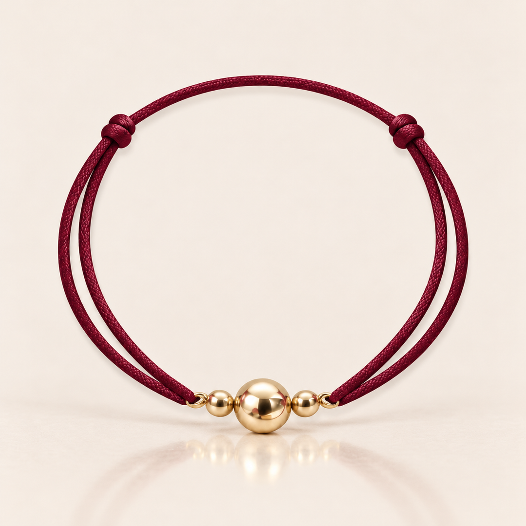 SATIN GOLD BRACELET – Burgundy