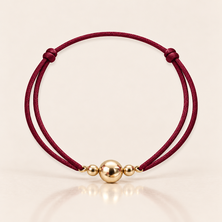 SATIN GOLD BRACELET – Burgundy