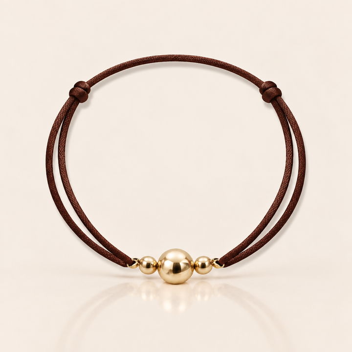 SATIN GOLD BRACELET – Hnědá