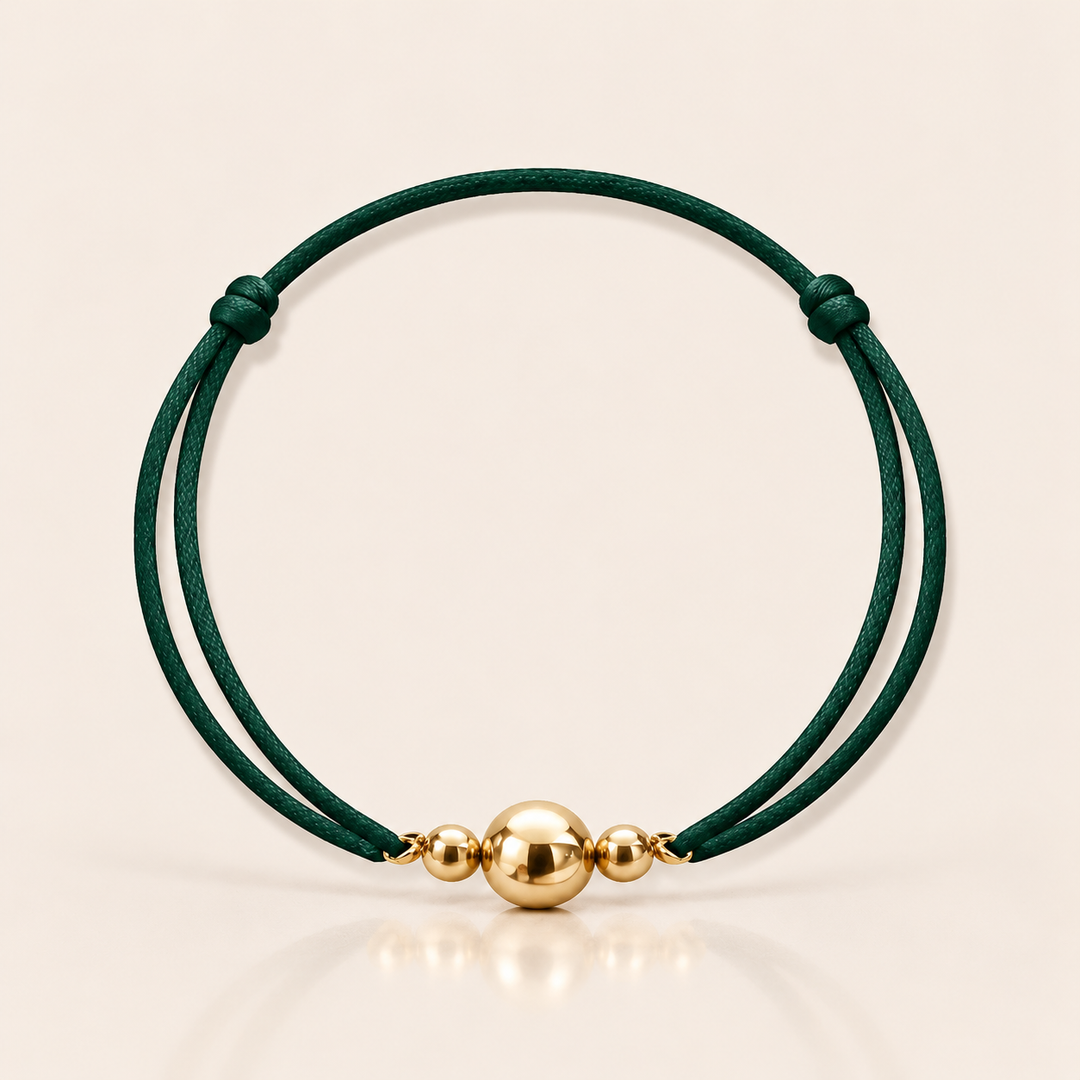 SATIN GOLD BRACELET – Emerald