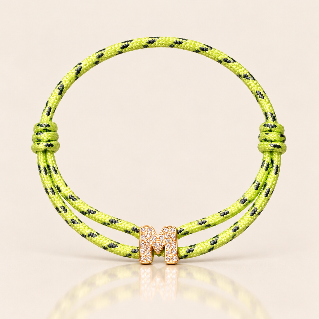 PARACORD INITIAL BRACELET – Neon Lime