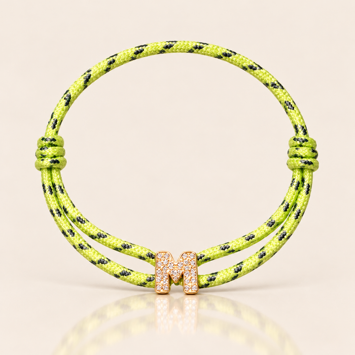 PARACORD INITIAL BRACELET – Neon Lime