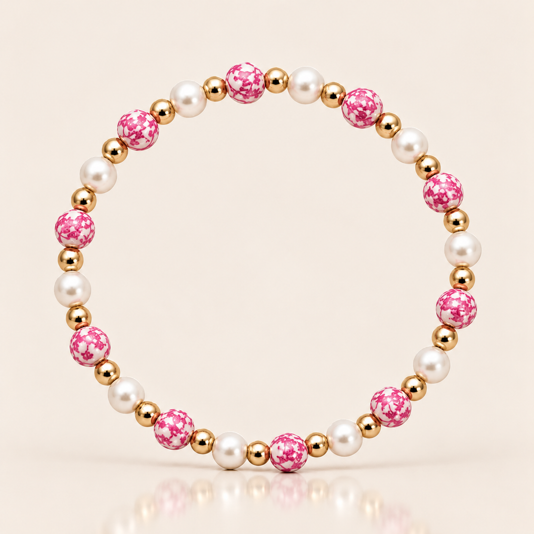 BLOOM PORCELAIN BRACELET – Červená / 15 cm
