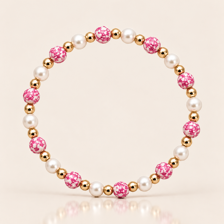 BLOOM PORCELAIN BRACELET – Červená / 15 cm