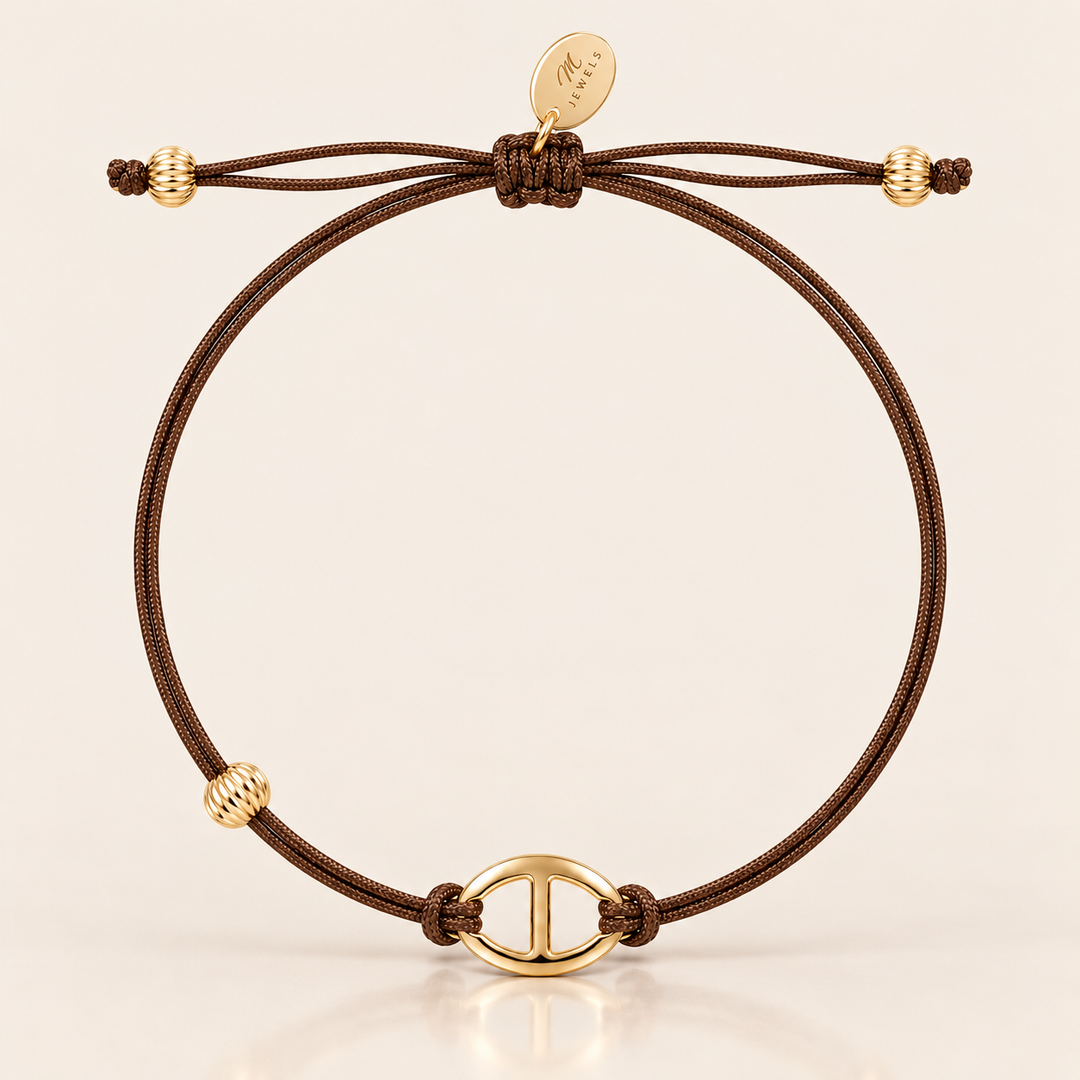 GOLDEN TAB BRACELET – Classic / Hnědá