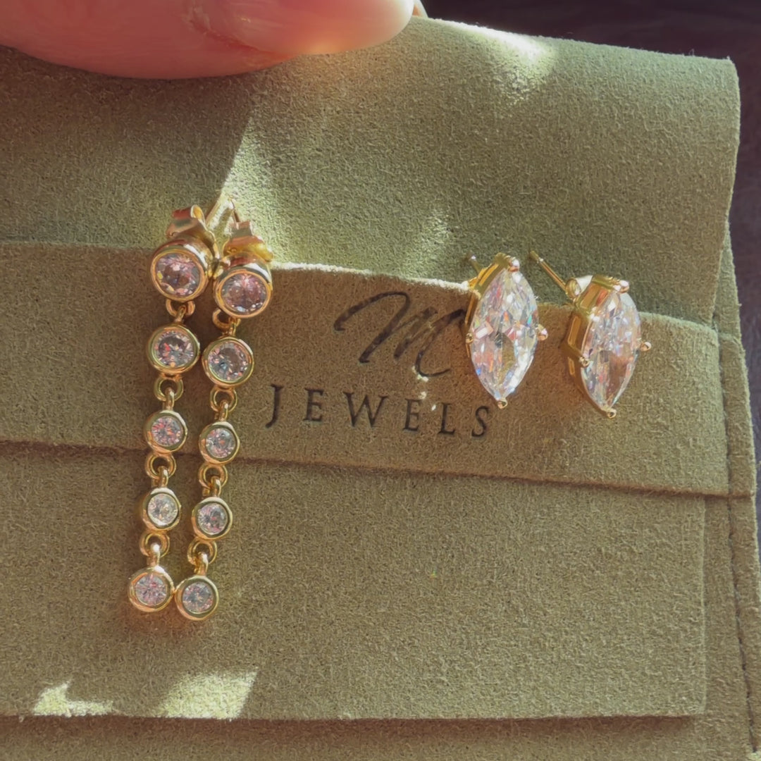 LINEA BEZEL DRIP EARRINGS