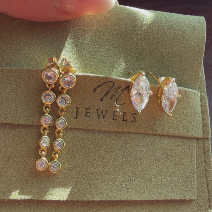 LINEA BEZEL DRIP EARRINGS